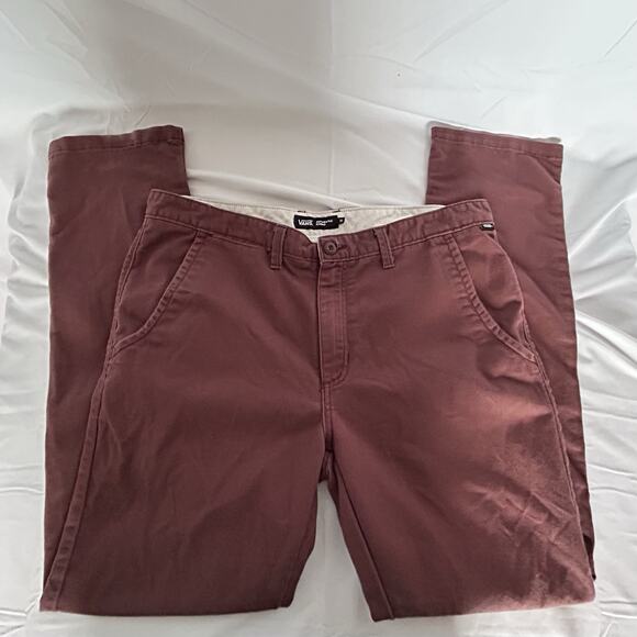 Vans Mens Authentic Straight Chino Pants Burgundy Size 36 Waist 31” Inseam. - Picture 1 of 9